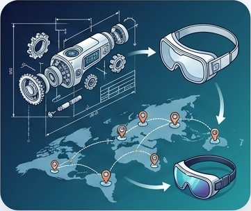 IT and digital development illustration showing code and AI metrics